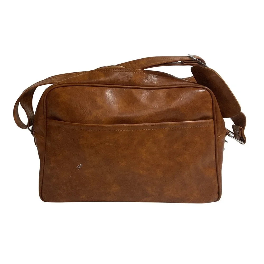 Messenger Bag Unisex Large Cognac Brown Top Grain Cowhide Vintage Style Isreal